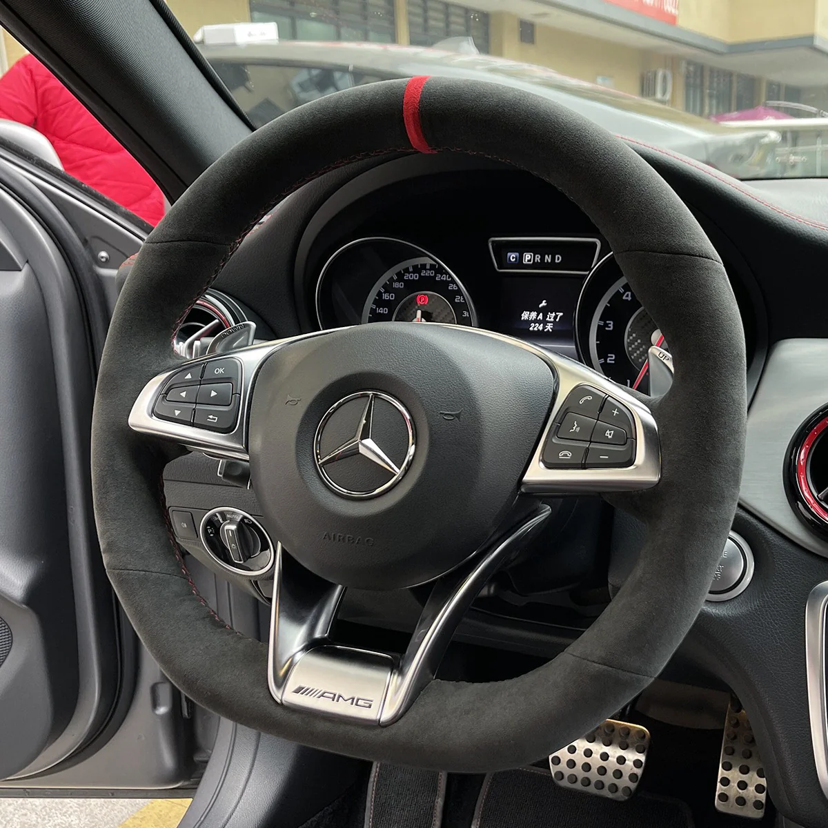 Custom Alcantara Steering Wheel Cover for Mercedes - Image 3