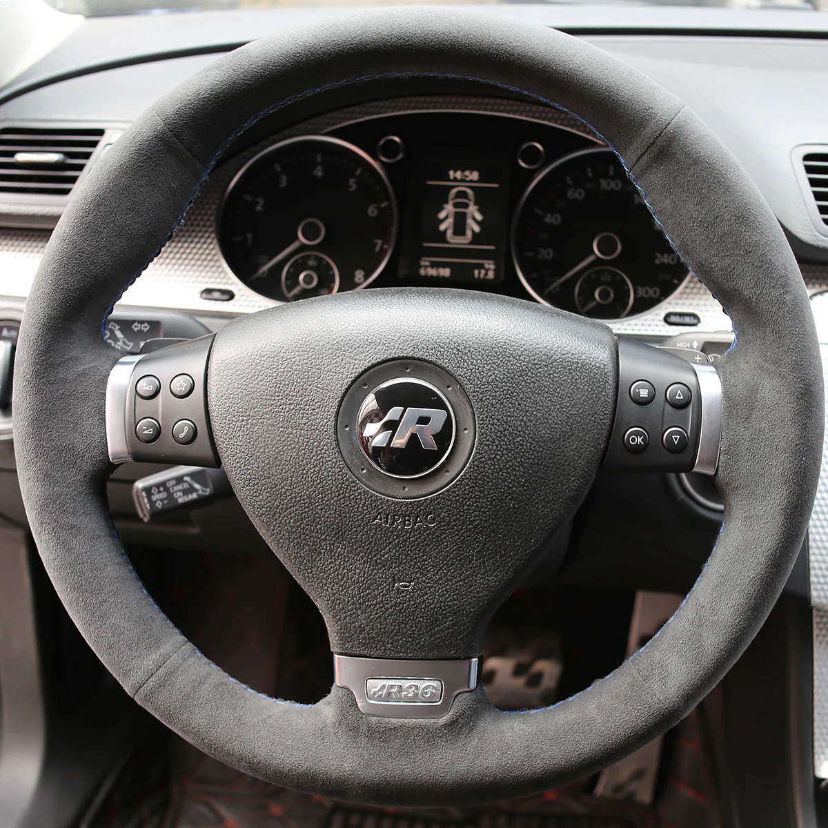 Custom Alcantara Steering Wheel Cover for VW - Image 3