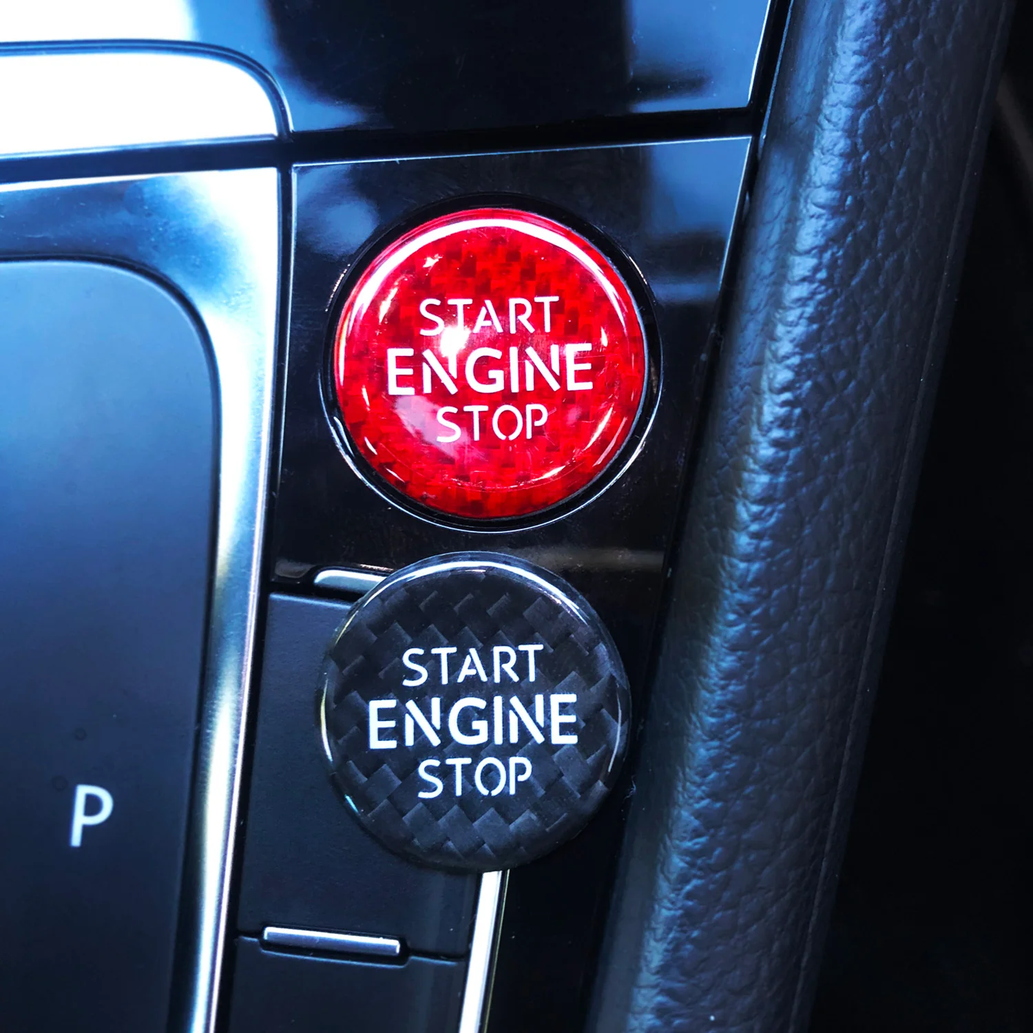 Carbon Fiber Start Stop Button for VW - Image 3